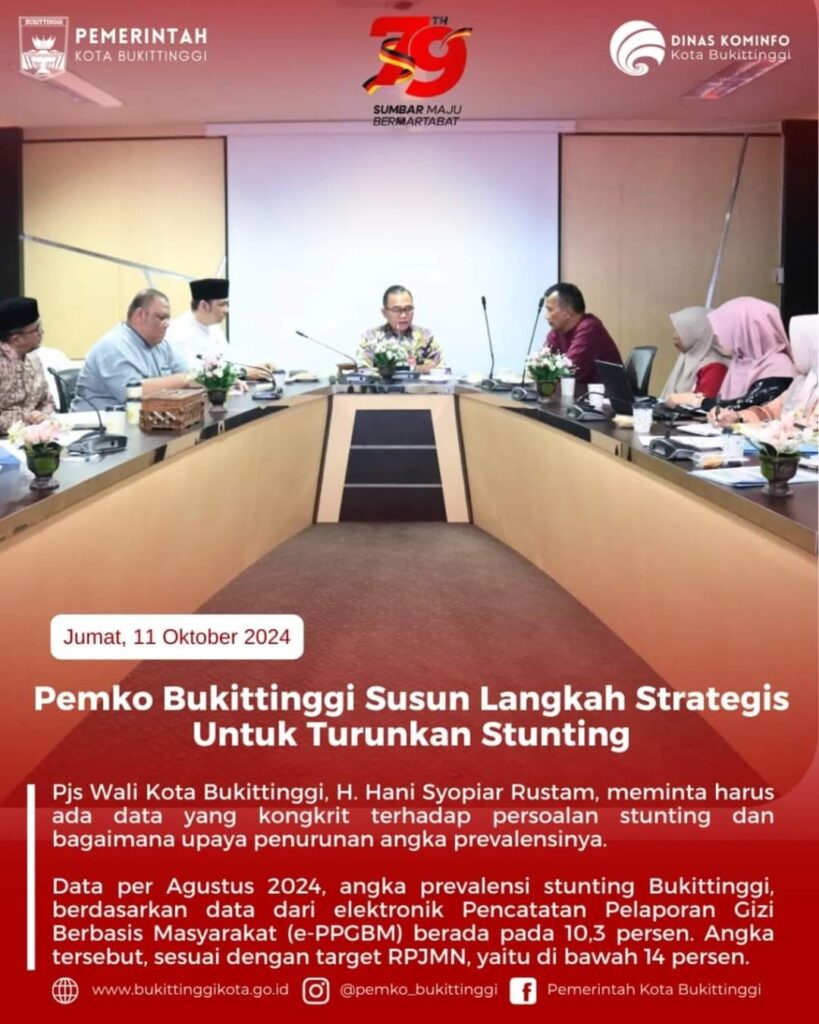 Pemko Bukittinggi Susun Langkah Strategis Untuk Turunkan Prevalensi Stunting