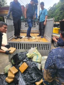 BNN Propinsi Sumatera Barat Berhasil Menyita Sebanyak 500 kilogram ganja kering dari sebuah minibus Amankan Empat Tersangka