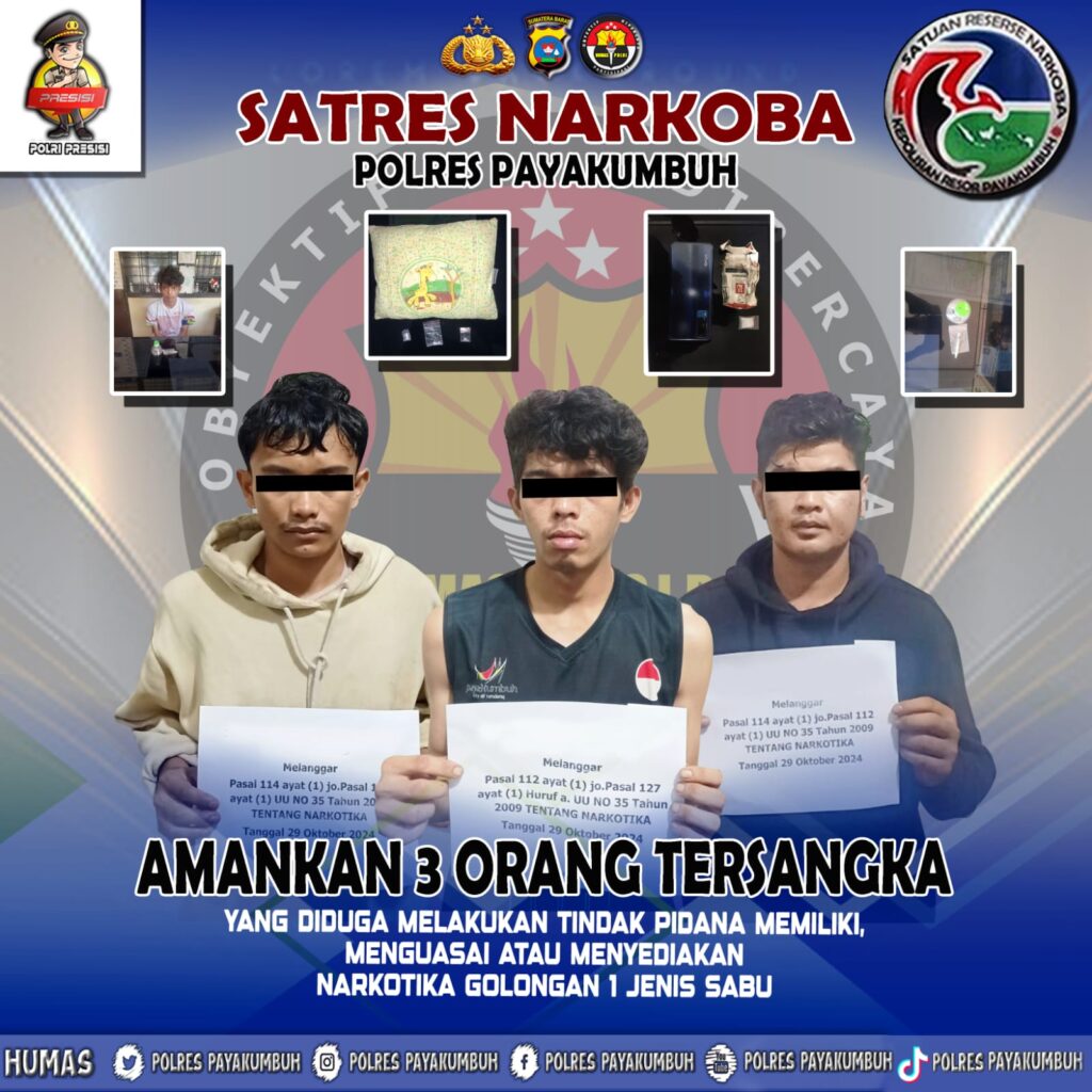 Edarkan Sabu, Dua Pelaku Di Ringkus Sat Narkoba Polres Payakumbuh