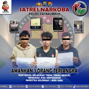 Edarkan Sabu, Dua Pelaku Di Ringkus Sat Narkoba Polres Payakumbuh