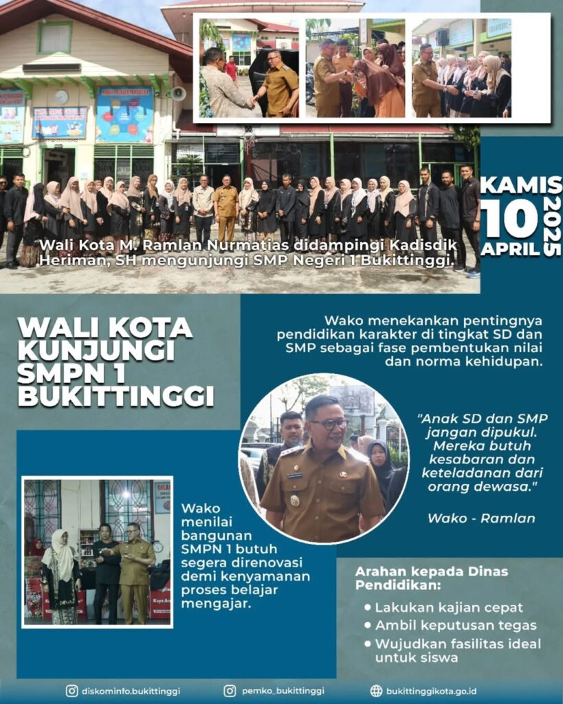 Wali Kota Kunjungi SMPN 1 Kota Bukittinggi
