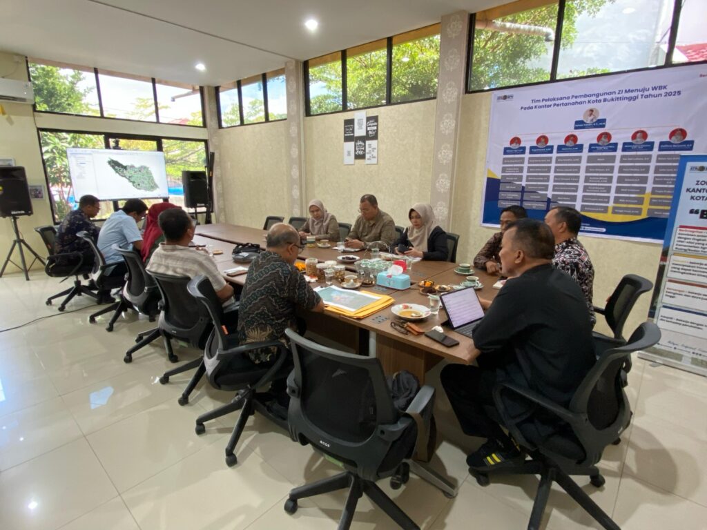 Perkuat sinergi antar Lembaga,Kantor Pertanahan Bukittinggi pertemuan koordinasi dengan Asisten 1 Setdako dan PUPR Kota Bukittinggi