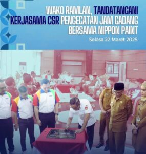 Wako Ramlan, Tandatangani Kerjasama CSR Pengecatan Jam Gadang Bersama Nippon Paint