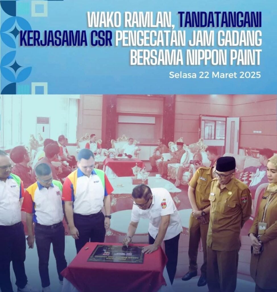Wako Ramlan, Tandatangani Kerjasama CSR Pengecatan Jam Gadang Bersama Nippon Paint
