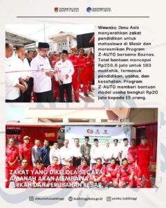 Wawako Ibnu serahkan Zakat Pendidikan Mahasiswa Dan Resmikan Program Z-AUTO BAZNAS 